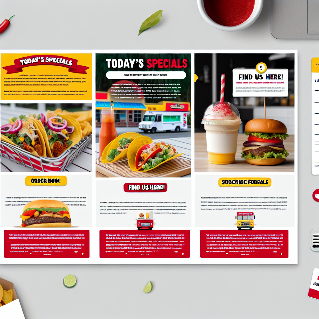 Sample Email Newsletter Layout for Food Truck