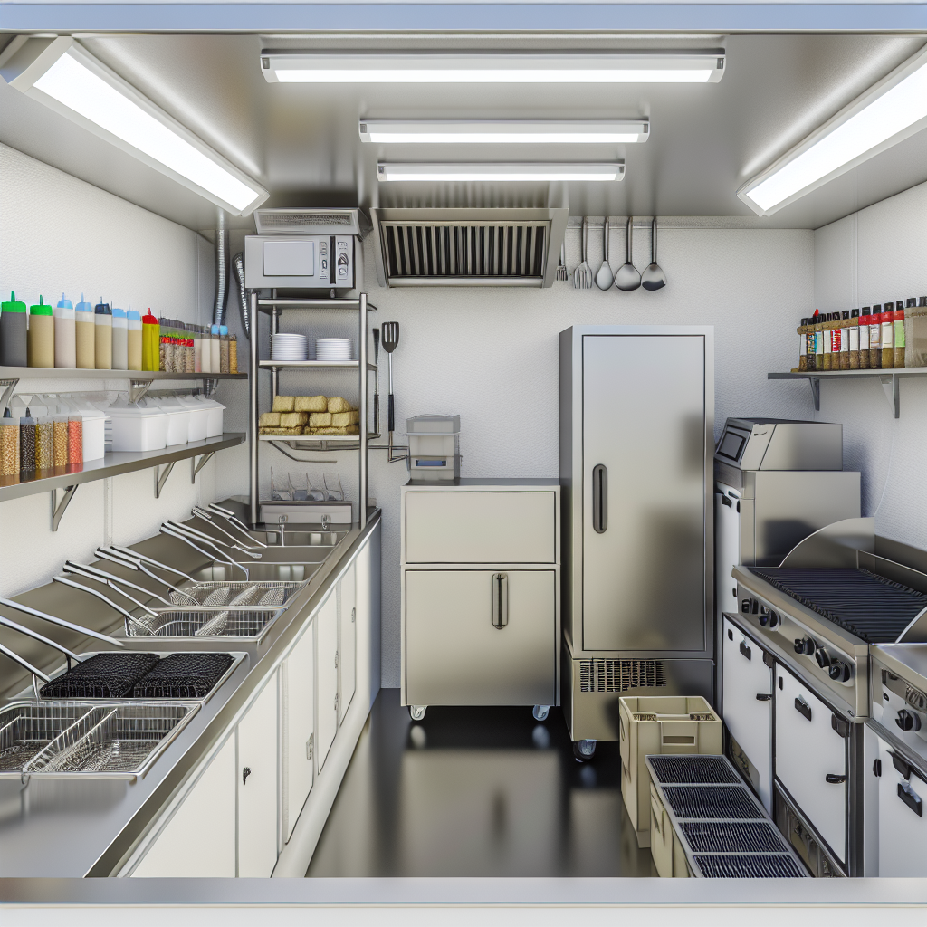 Food truck interior setup