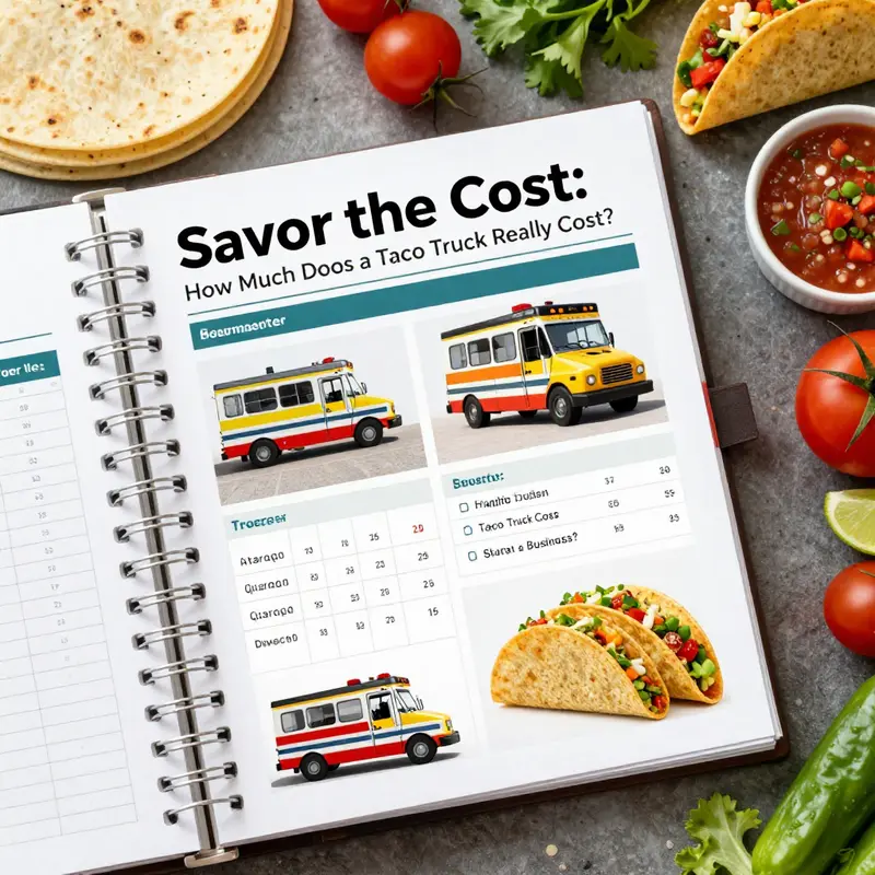 The initial costs of a taco truck laid out with visual appeal.