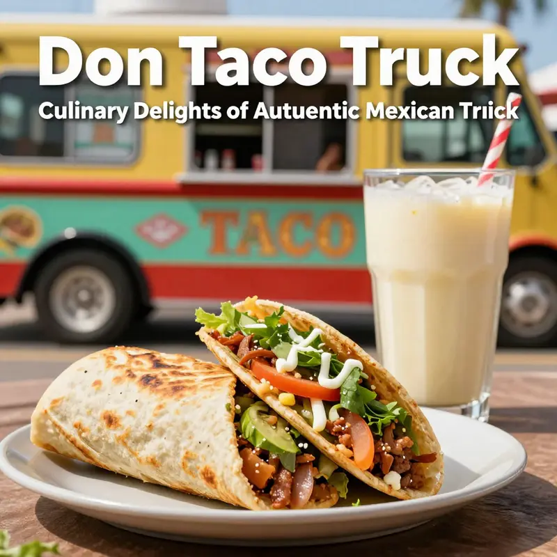 Indulge in the savory California burrito, a signature dish at Don Taco Truck, paired perfectly with refreshing horchata.
