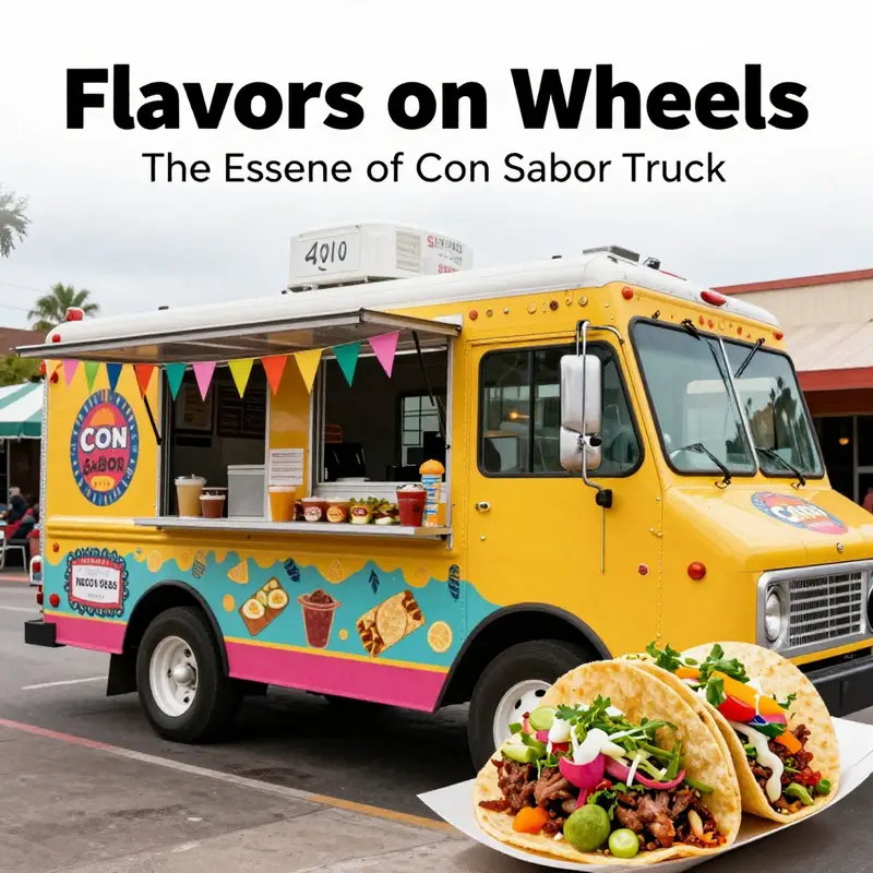 Con Sabor Taco Truck serving a variety of authentic tacos filled with vibrant ingredients.