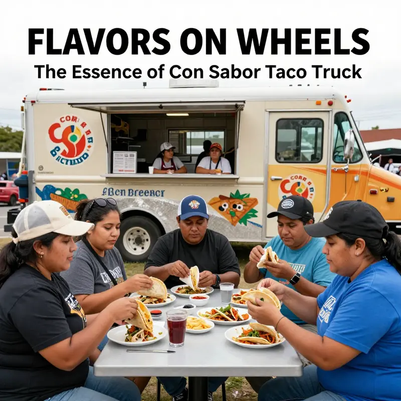 Con Sabor Taco Truck serving a variety of authentic tacos filled with vibrant ingredients.