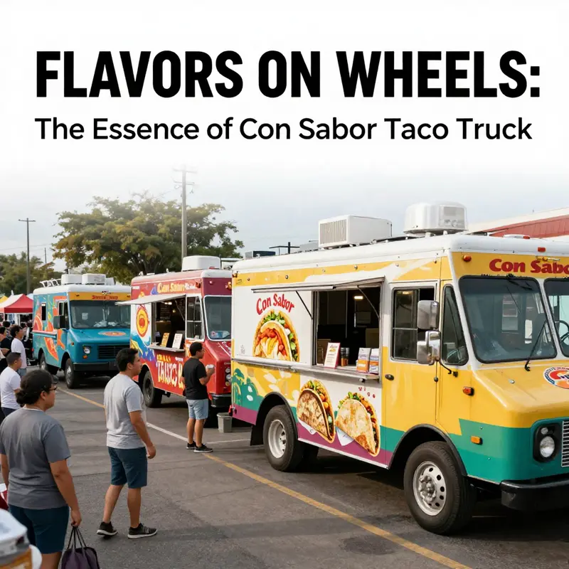 Con Sabor Taco Truck serving a variety of authentic tacos filled with vibrant ingredients.