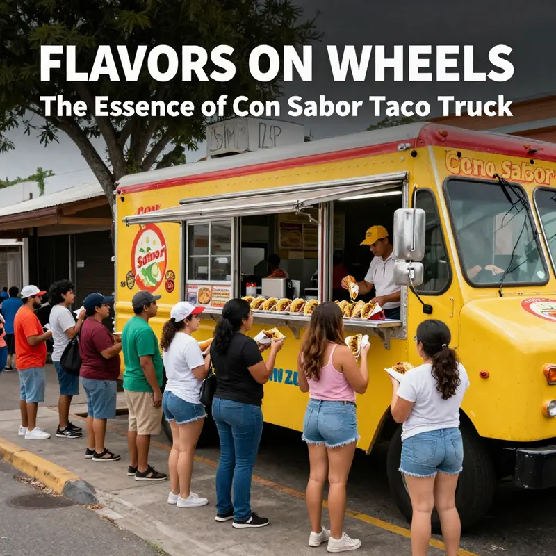 Con Sabor Taco Truck serving a variety of authentic tacos filled with vibrant ingredients.