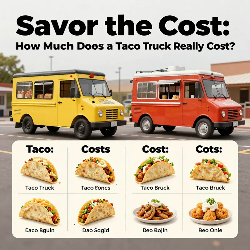 The initial costs of a taco truck laid out with visual appeal.