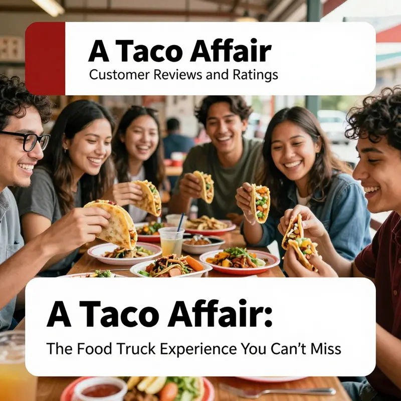 A colorful array of tacos served at A Taco Affair food truck, featuring fresh ingredients and traditional flavors.