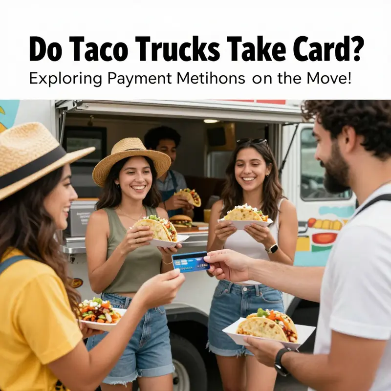 A lively taco truck environment where diverse payment methods are utilized.