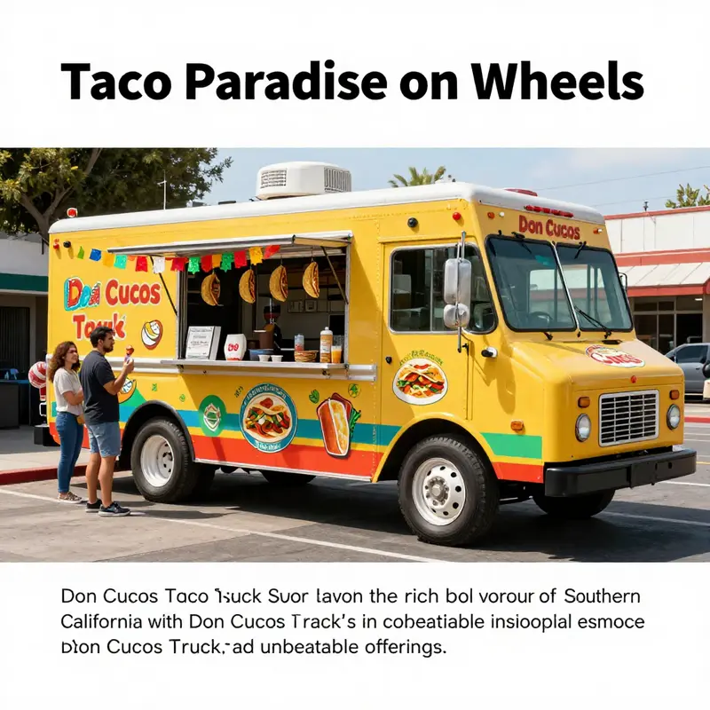 Don Cucos Taco Truck with happy customers around it, showcasing its appeal and delicious offerings.