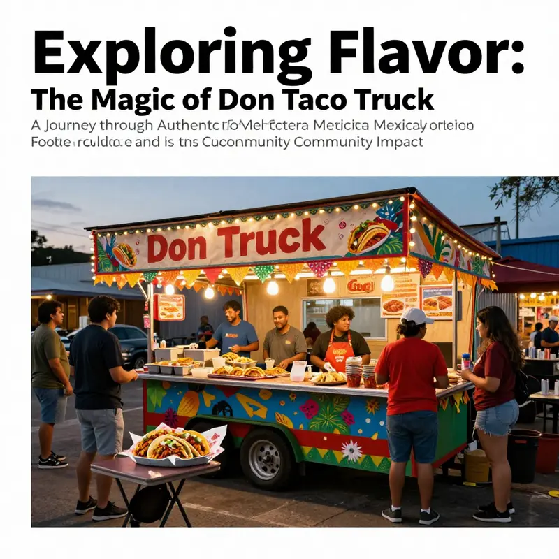 A lively view of Don Taco Truck with people enjoying food, showcasing the joy and flavor of street food culture.