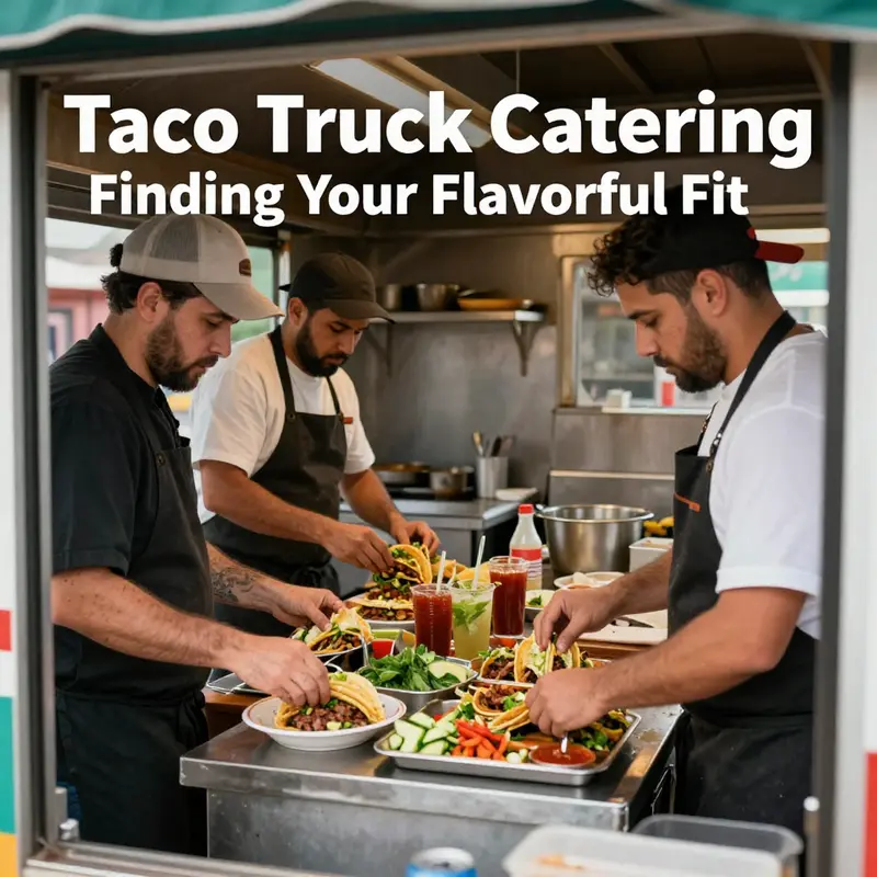 A taco truck is delighting guests with a variety of colorful taco options.