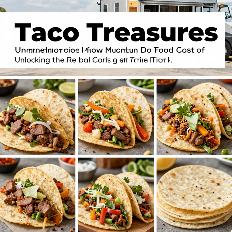 Pricing strategies on display at a lively food truck, demonstrating a range of taco options.