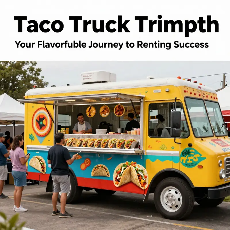 A lively taco truck at an event filled with customers enjoying various taco dishes, symbolizing the essence of mobile cuisine.