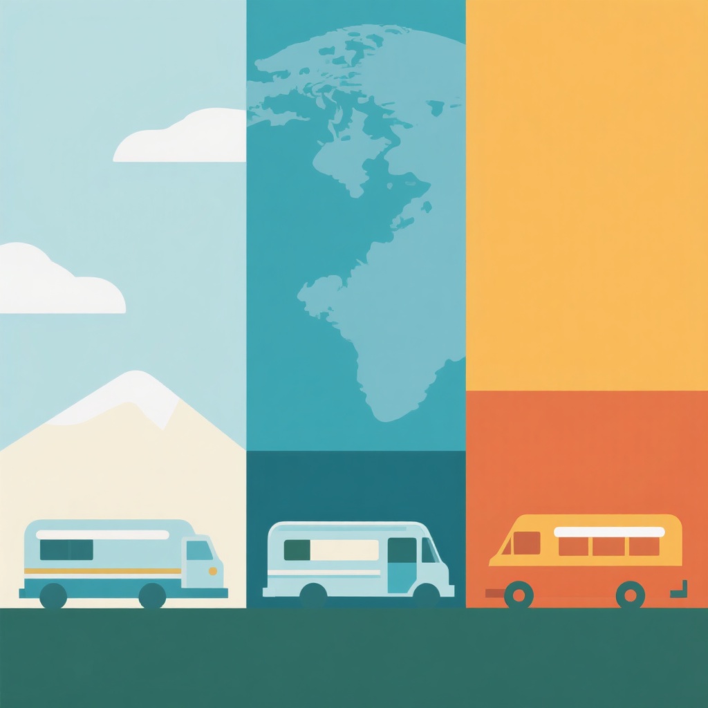 Abstract regional variety color blocks signifying climate zones