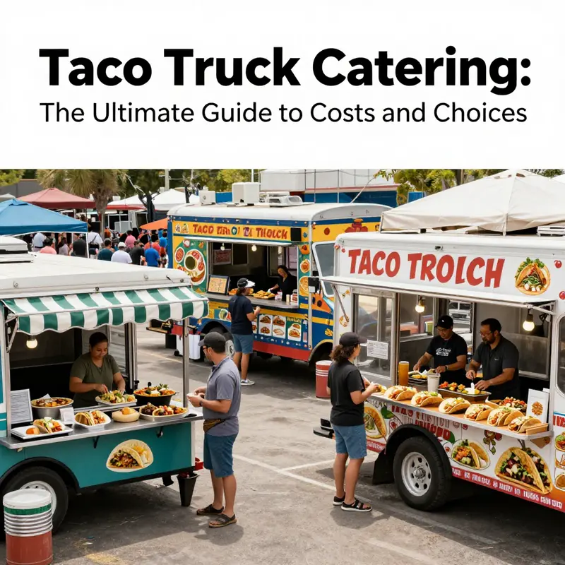 Guests savoring delicious tacos at a taco truck catering event, showcasing the vibrant atmosphere.