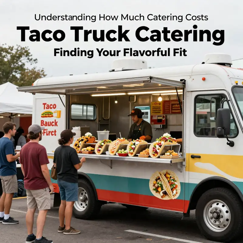 A taco truck is delighting guests with a variety of colorful taco options.