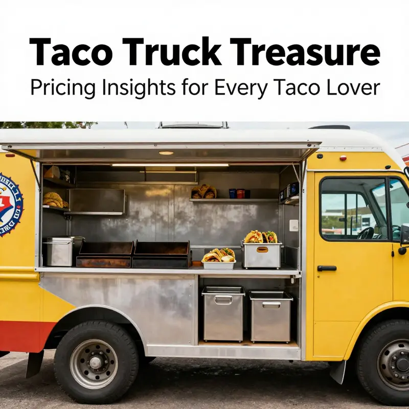 A lively market scene featuring used taco trucks, rich with color and community.