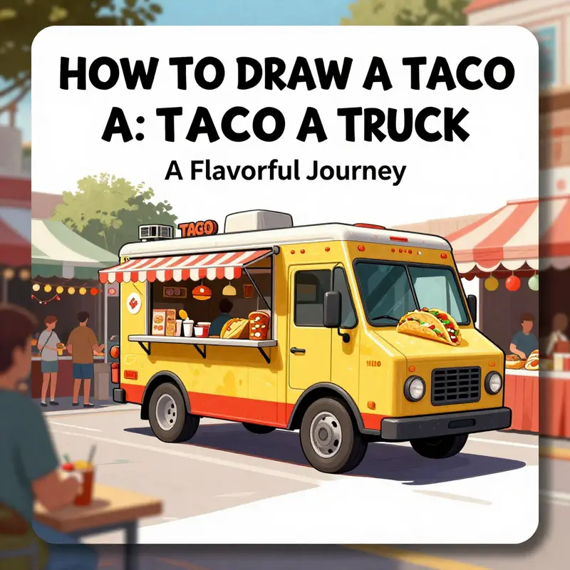 The foundational structure of a taco truck, showcasing basic shapes and forms of the drawing process.