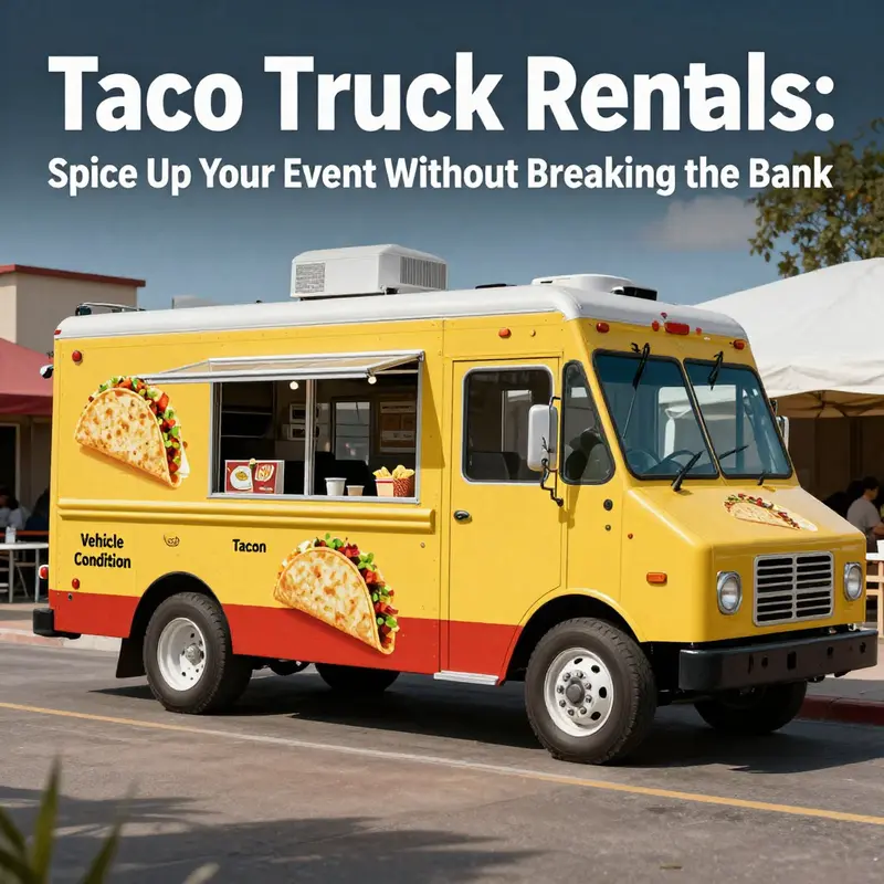 Experience the vibrant scene of a taco truck serving eager customers, showcasing the variability of rental options.