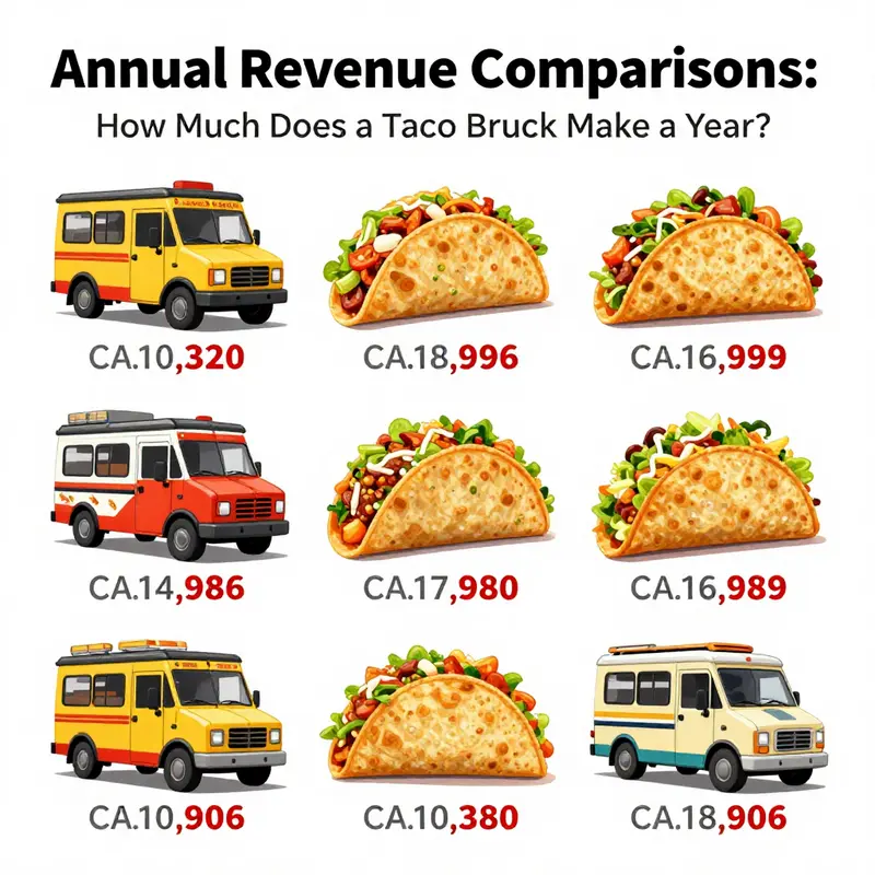 Monthly income examples showcase the potential earnings for taco trucks operating in different settings.