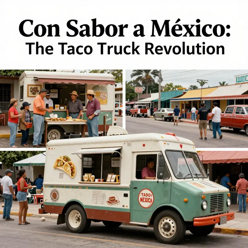 The colorful Con Sabor a Mexico taco truck, alive with the spirit of Mexican street food.