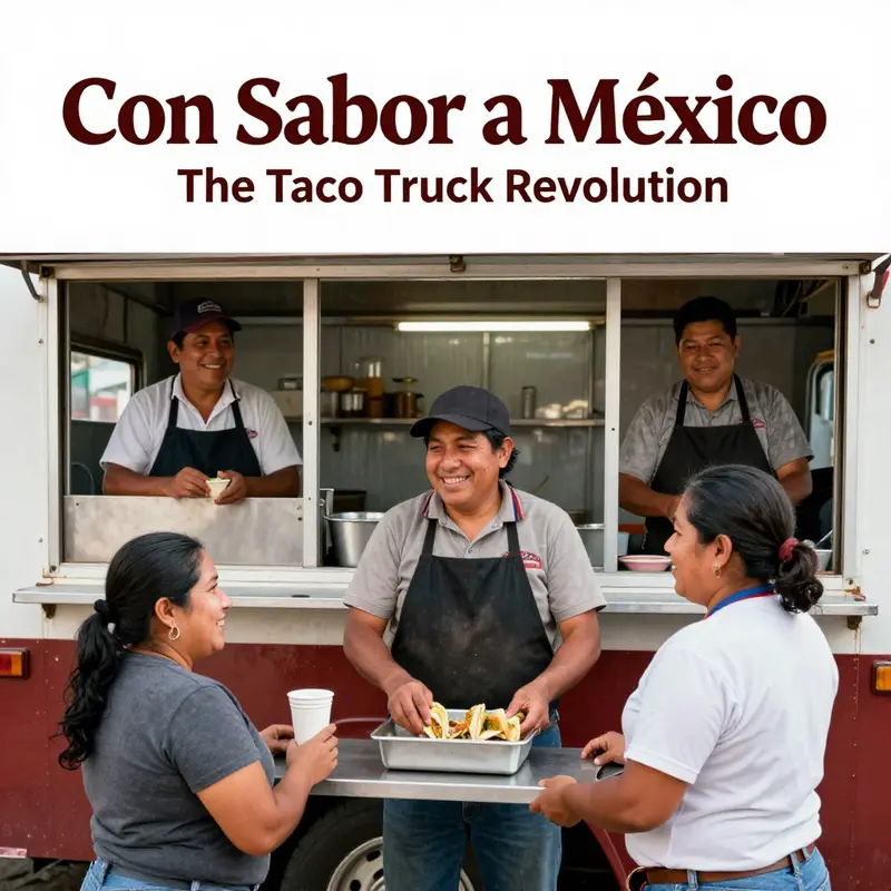 The colorful Con Sabor a Mexico taco truck, alive with the spirit of Mexican street food.