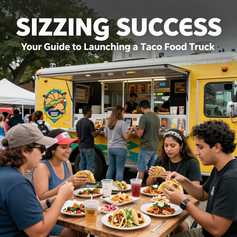 A lively taco food truck serving delicious tacos at a festive event, embodying the cultural richness of mobile cuisine.