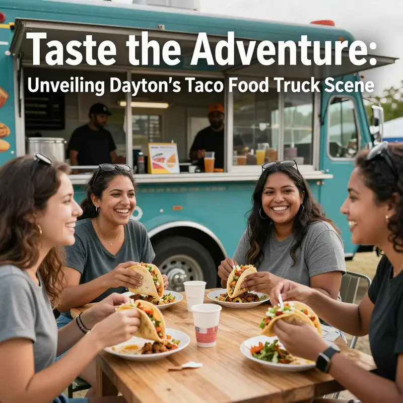 Excitement fills the air at a taco food truck gathering, featuring popular offerings from various vendors.