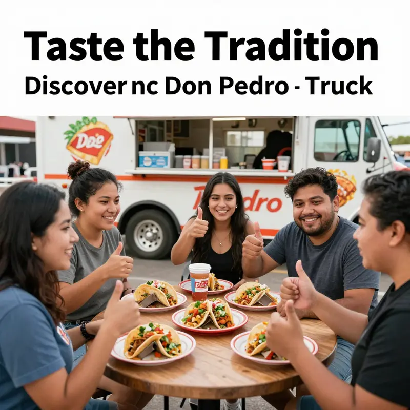 A mouthwatering selection of Don Pedro Taco Truck’s signature tacos and burritos, showcasing their vibrant ingredients and authenticity.