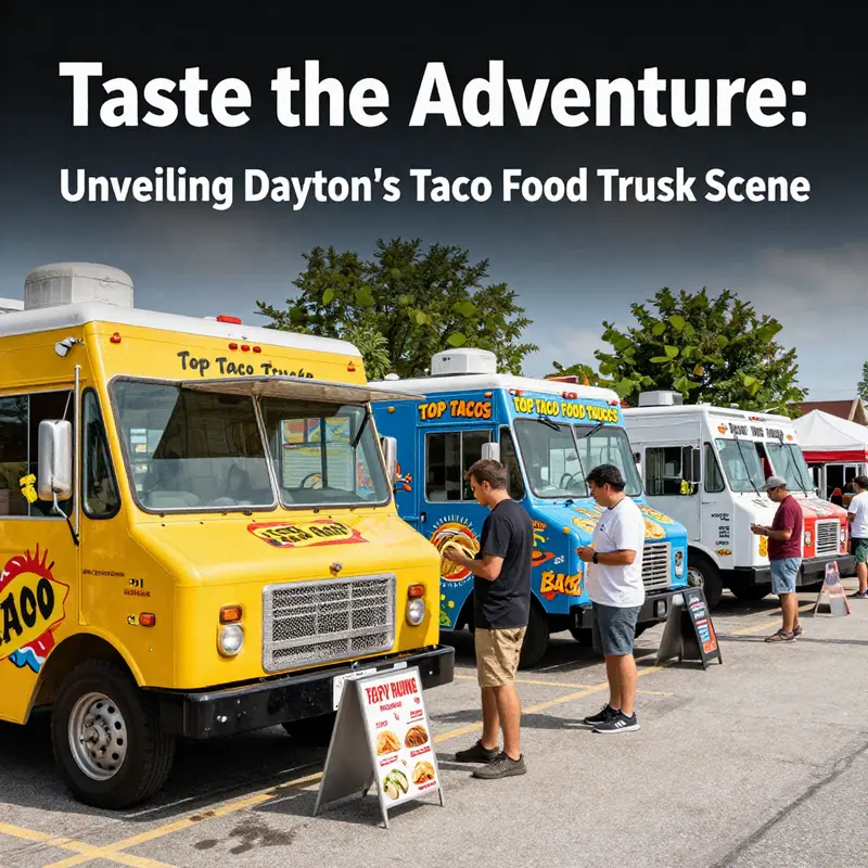 Excitement fills the air at a taco food truck gathering, featuring popular offerings from various vendors.