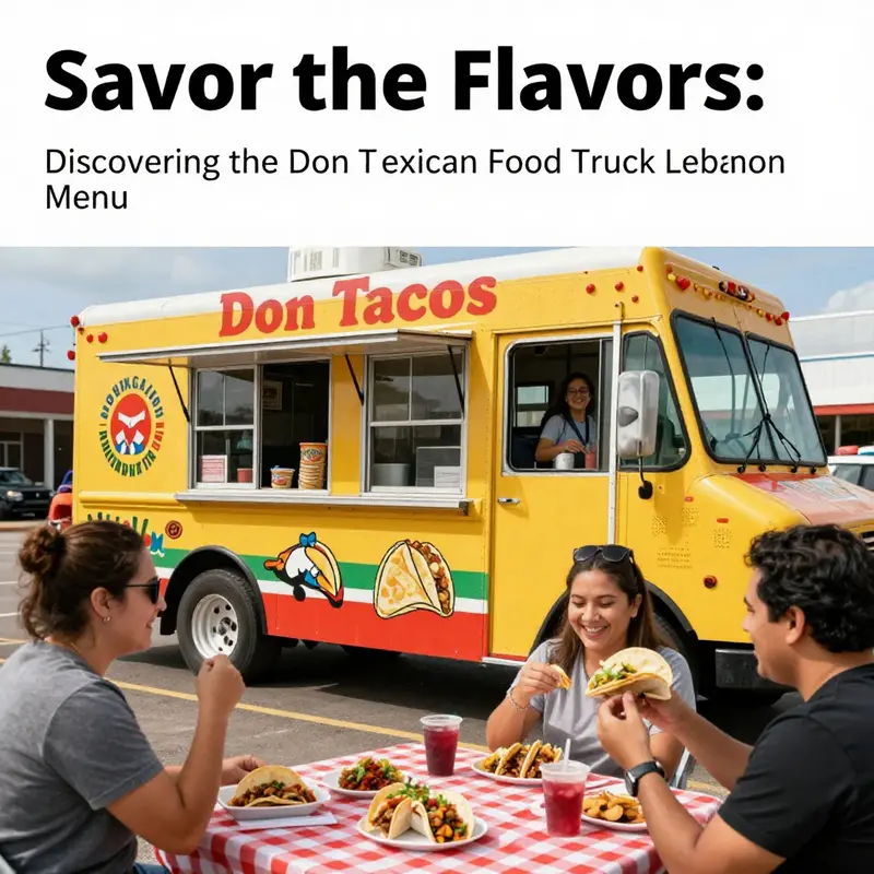 A colorful food truck with happy patrons enjoying delicious tacos, representing the community engagement and joy of dining.