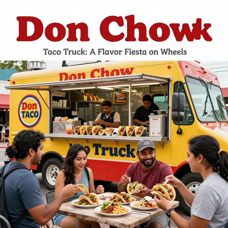 The Don Chow Taco Truck bustling with life and delicious flavors.