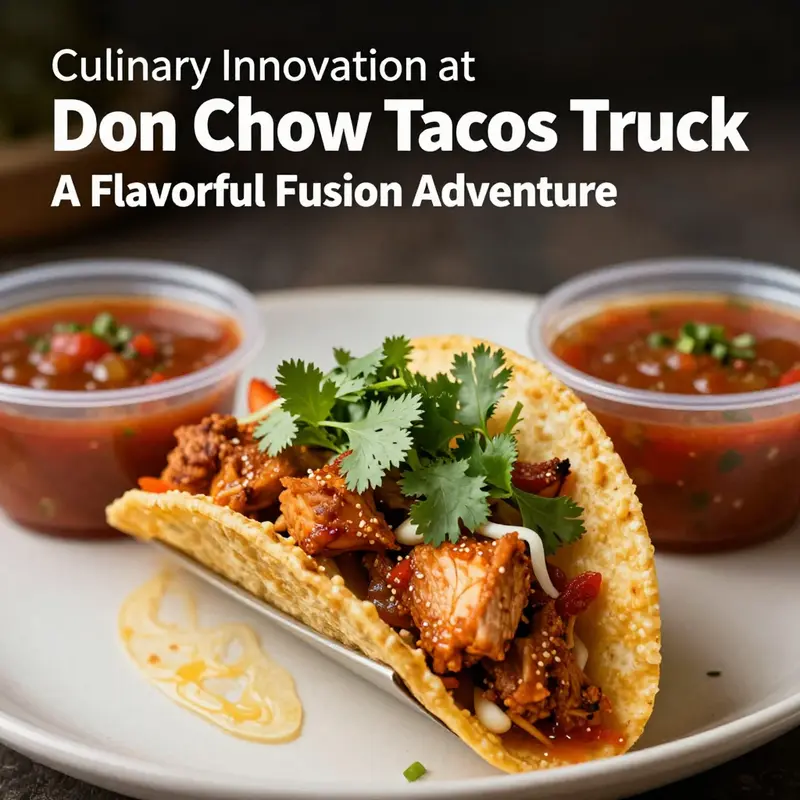The vibrant exterior of Don Chow Tacos Truck, blending elements of Chinese and Latin culture.
