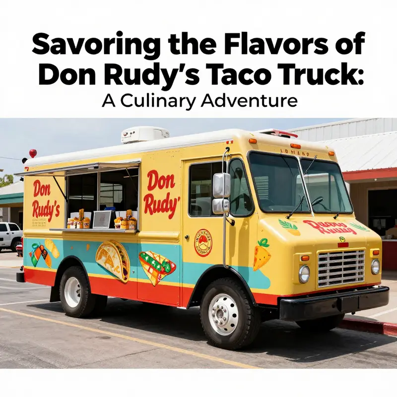Don Rudy's Taco Truck parked in Kansas City, surrounded by beautiful colorful graphics and happy customers.