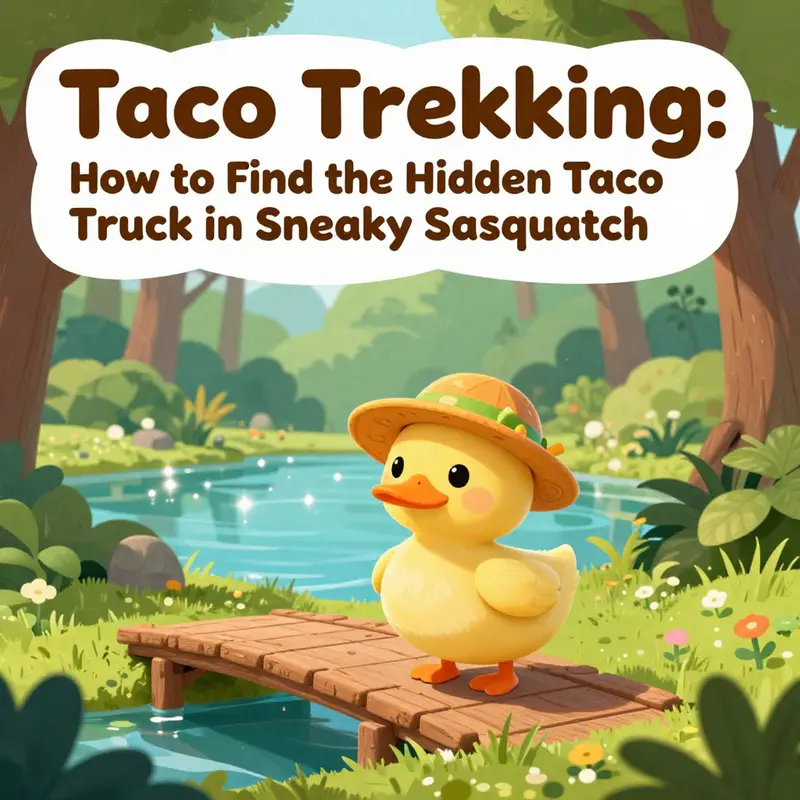 Duckie, the mischievous character guiding players to the hidden taco truck.