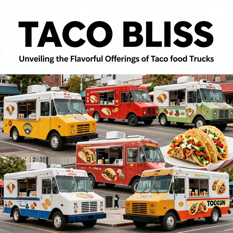 A bustling taco food truck offering an enticing variety of dishes that highlight the essence of Mexican cuisine.