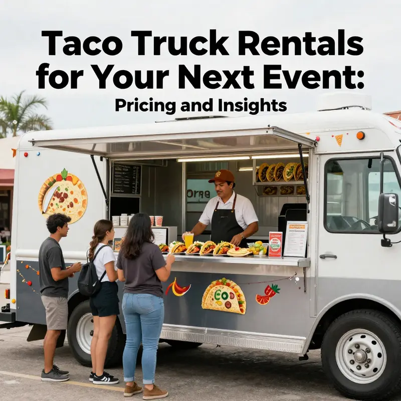 A taco truck at a lively event showcasing the variety of offerings available.