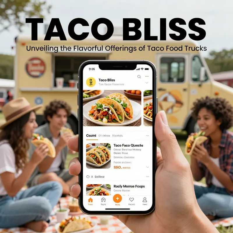 A bustling taco food truck offering an enticing variety of dishes that highlight the essence of Mexican cuisine.