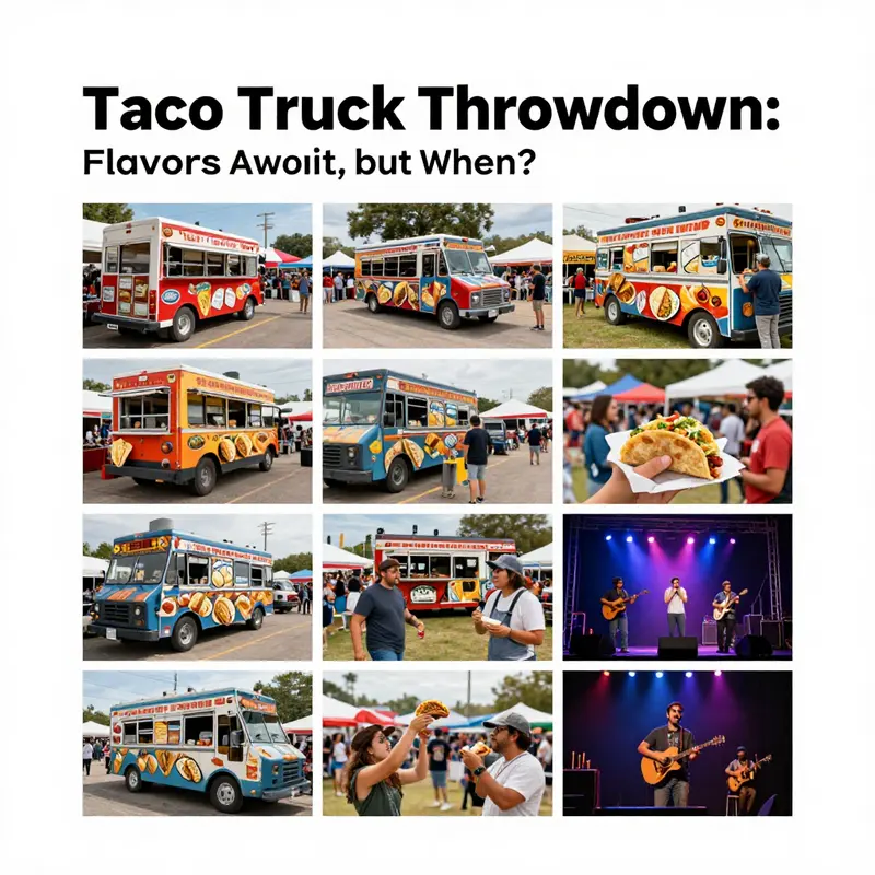 A lively taco truck festival showcasing the delicious offerings and vibrant atmosphere.