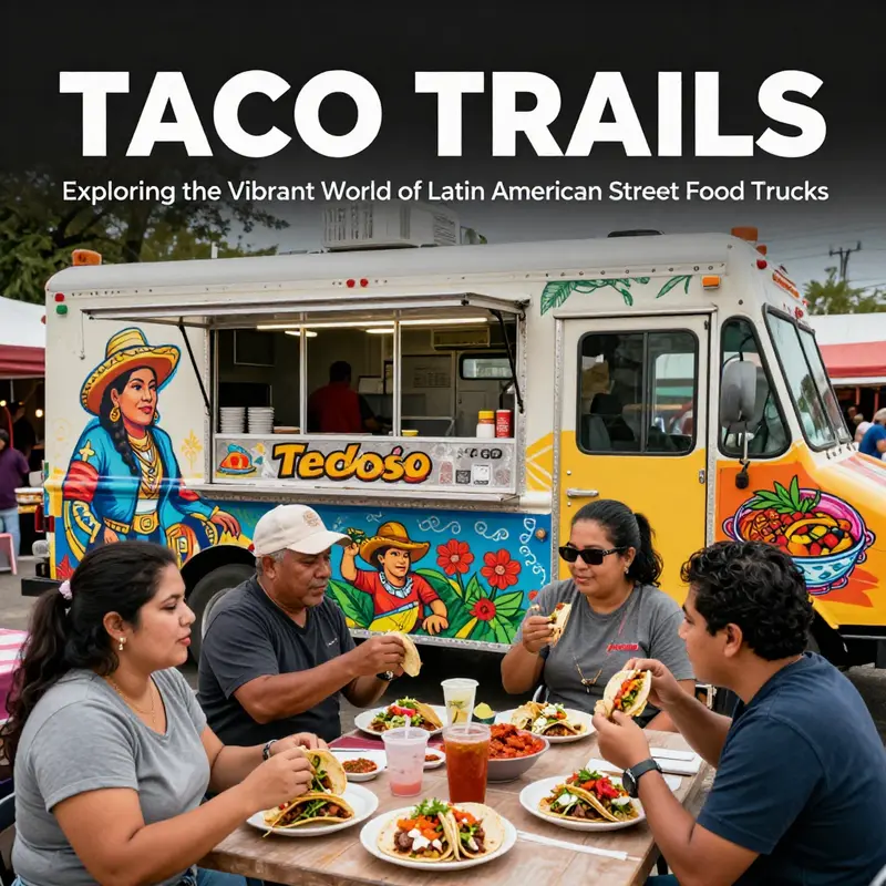 A food truck showcasing the vibrant essence of Latin American cultural traditions through tacos.