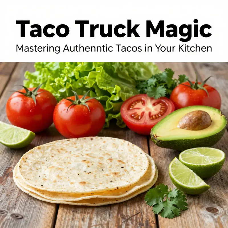 A colorful spread of essential fresh ingredients for crafting taco truck-style tacos.