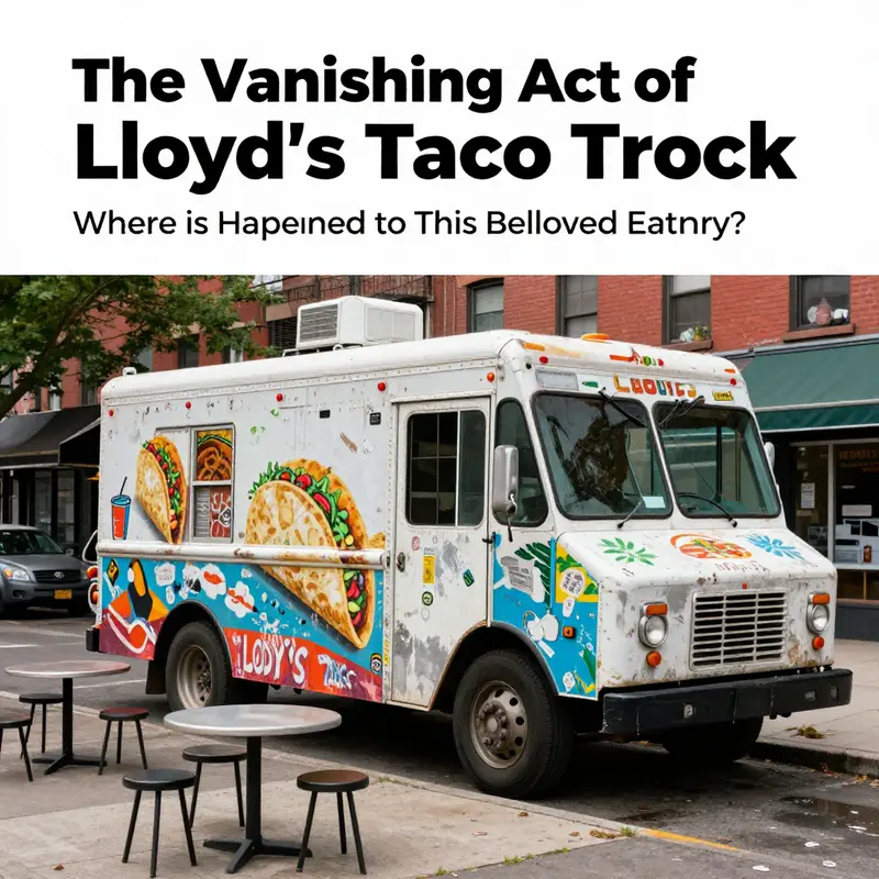The once-bustling Lloyd’s Taco Truck now stands empty, reflecting on its vibrant past.