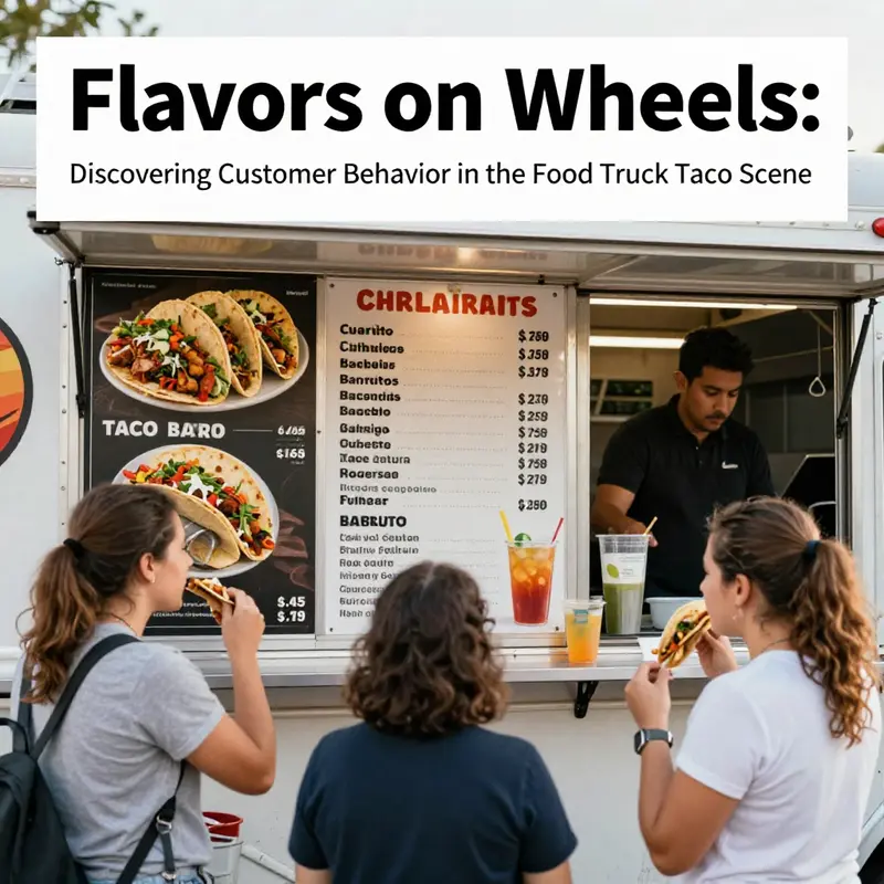 Customers excitedly choosing between mouthwatering tacos and burritos at a colorful food truck.