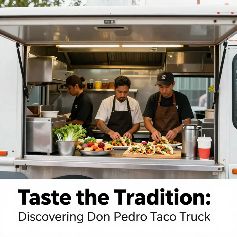 A mouthwatering selection of Don Pedro Taco Truck’s signature tacos and burritos, showcasing their vibrant ingredients and authenticity.
