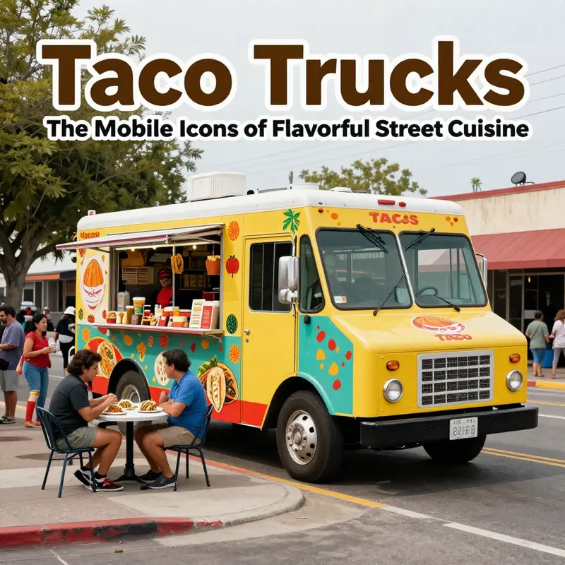 A bustling taco truck scene showcasing its role in bringing people together through food.
