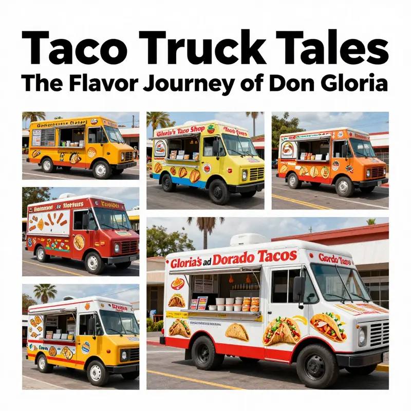 Food lovers on the hunt for the elusive Don Gloria Taco Truck in a lively city.
