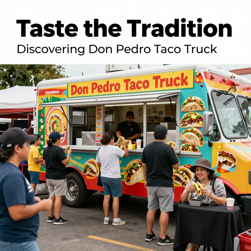 A mouthwatering selection of Don Pedro Taco Truck’s signature tacos and burritos, showcasing their vibrant ingredients and authenticity.