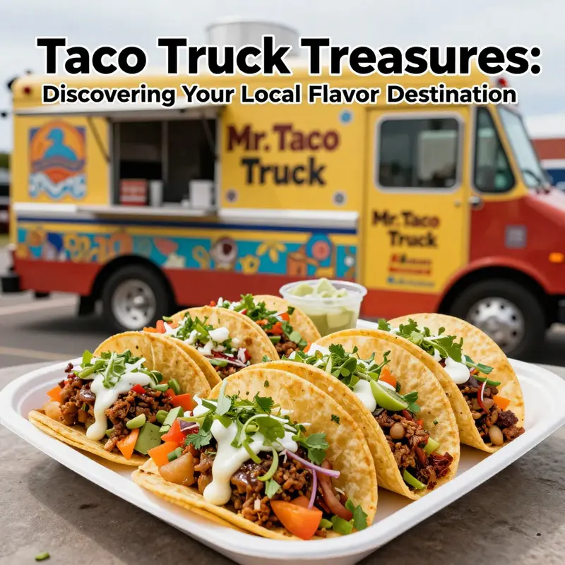 An appealing display of tacos prepared and served from Mr. Taco Truck, showcasing vibrant colors and fresh ingredients.