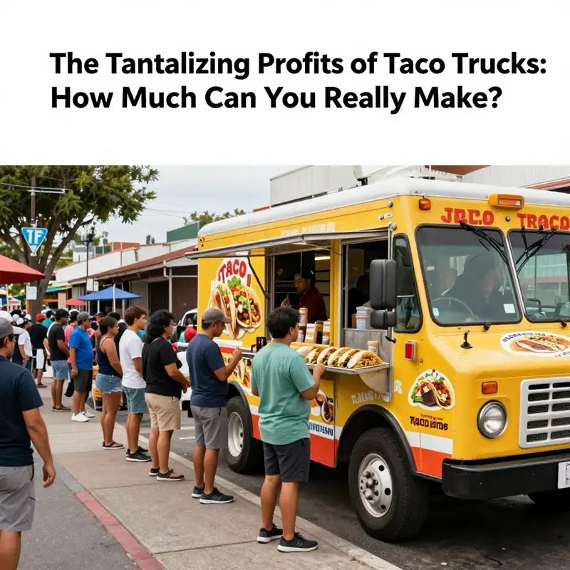 A taco truck bustling with activity, showcasing the potential for high daily earnings.