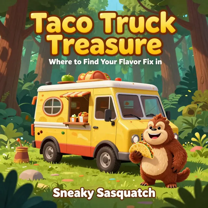 Cover image showing the Taco Truck and Sasquatch character in a forest, symbolizing the adventure and tasty offerings of the game.