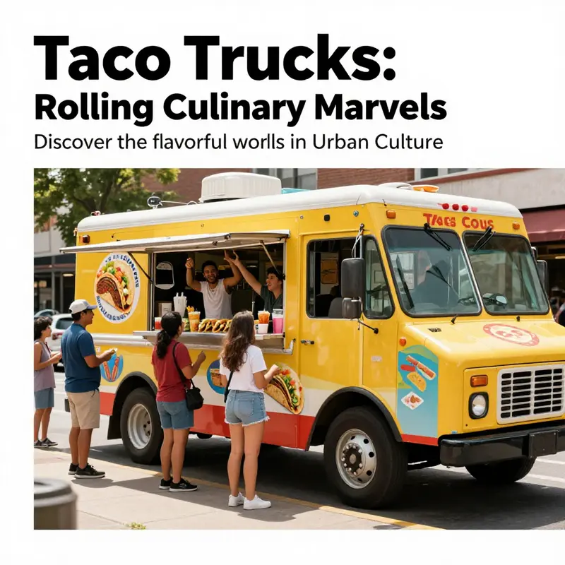 A lively taco truck serving food to happy customers, symbolizing the joyful cultural impact of taco trucks.